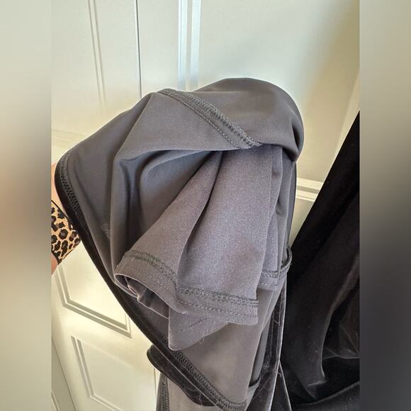 JS Collection 90s Long Black Halter Dress Vintage 1990s Rhinestones Formal - Picture 10 of 12